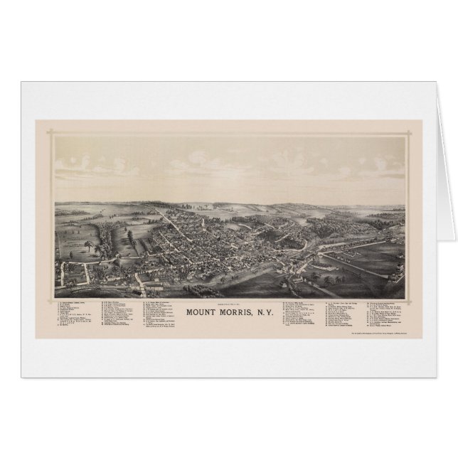 Mount Morris, NY Panoramic Map - 1893 (Voorkant Horizontaal)