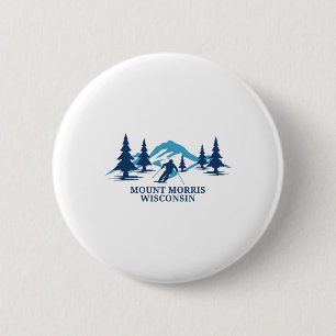 Mount Morris Wisconsin Skigebied Skiën Skiloper  Ronde Button 5,7 Cm