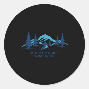 Mount Morris Wisconsin Skigebied Skiën Skiloper  Ronde Sticker