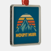 Mount Muir California Retro Turquoise Metalen Ornament (Rechts)