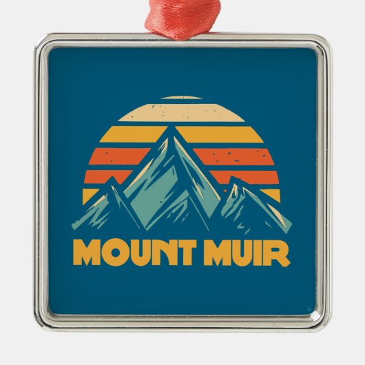 Mount Muir California Retro Turquoise Metalen Ornament (Voorkant)