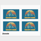 Mount Muir California Retro Turquoise Rechthoekige Sticker (Vel)