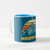 Mount Muir California Retro Turquoise Tweekleurige Koffiemok (Voorkant links)