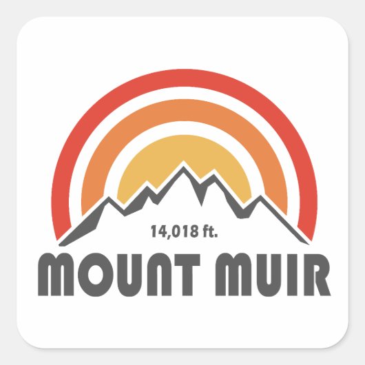 Mount Muir California Vierkante Sticker (Voorkant)
