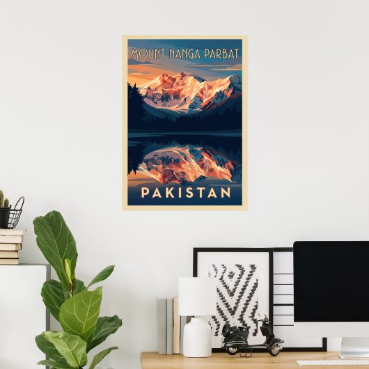 Mount Nanga Parbat V02 Poster (Thuiskantoor)