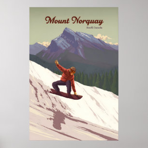 Mount Norquay Banff Canada Snowboarden Reizen Poster