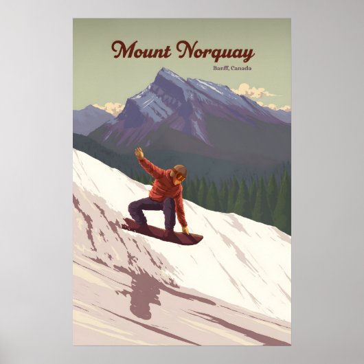 Mount Norquay Banff Canada Snowboarden Reizen Poster (Voorkant)