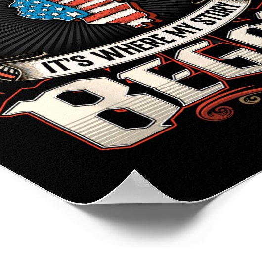 Mount Olive Illinois Vlag van de Verenigde Staten  Poster (Hoek)