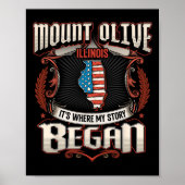 Mount Olive Illinois Vlag van de Verenigde Staten  Poster (Voorkant)