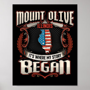 Mount Olive Illinois Vlag van de Verenigde Staten  Poster