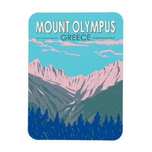 Mount Olympus Griekenland Travel Art Vintage Magneet