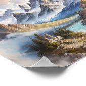 Mount Olympus in een majestueuze waterverf schilde Poster (Hoek)