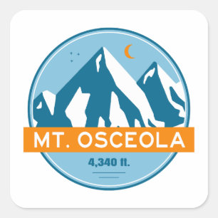 Mount Osceola New Hampshire Sterren Maan Vierkante Sticker