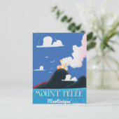 Mount Pelée, Martinique Oude reisaffiche Briefkaart (Staand voorkant)