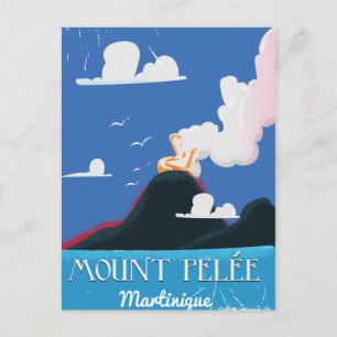 Mount Pelée, Martinique Oude reisaffiche Briefkaart
