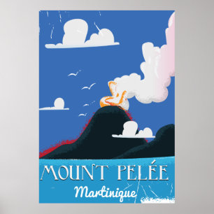 Mount Pelée, Martinique Oude reisposter Poster