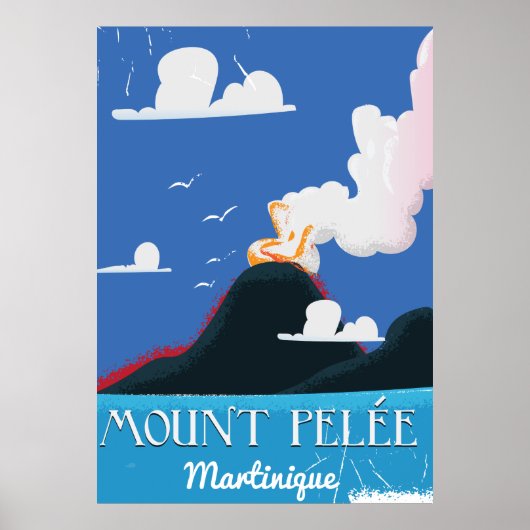 Mount Pelée, Martinique Oude reisposter Poster (Voorkant)