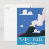 Mount Pelée, Martinique Vintage-poster Briefkaart (Voorkant / Achterkant)
