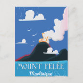 Mount Pelée, Martinique Vintage-poster Briefkaart (Voorkant)