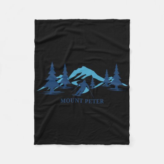Mount Peter New York Ski Resort Skiing Skier  Fleece Deken (Voorkant)