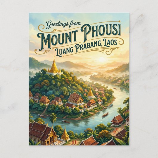 Mount Phousi Laos Briefkaart (Voorkant)