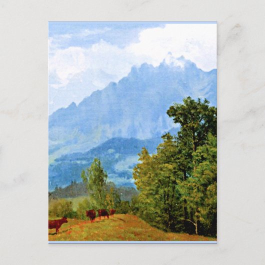 Mount Pilatus, beroemd kunstwerk van Albert Bierst Briefkaart (Voorkant)