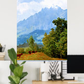 Mount Pilatus, beroemd kunstwerk van Albert Bierst Poster (Thuiskantoor)