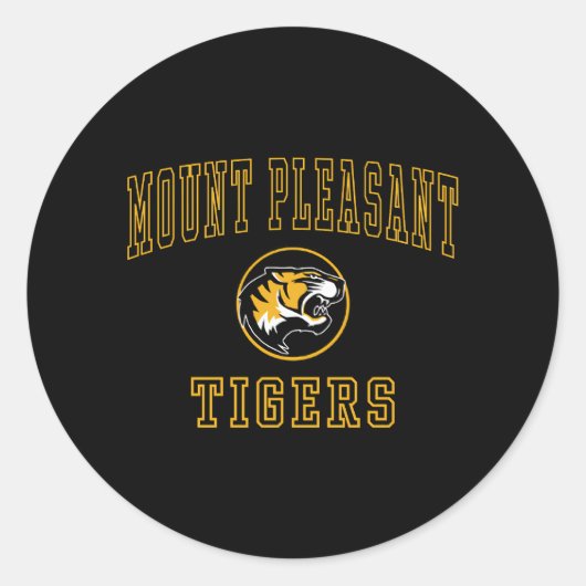 Mount Pleasant High School Tijgers C1 Ronde Sticker (Voorkant)