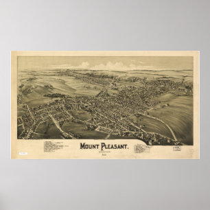 Mount Pleasant Pennsylvania 1900 Antiek Panorama Poster
