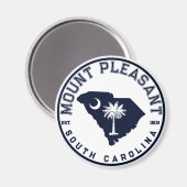 Mount Pleasant SC Flag Map Navy  Souvenir Magneet (Voorkant / Achterkant)