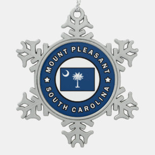Mount Pleasant South Carolina Tin Sneeuwvlok Ornament