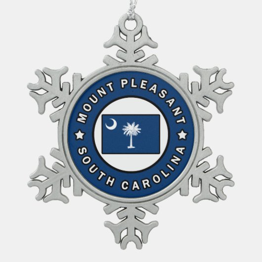 Mount Pleasant South Carolina Tin Sneeuwvlok Ornament (Voorkant)