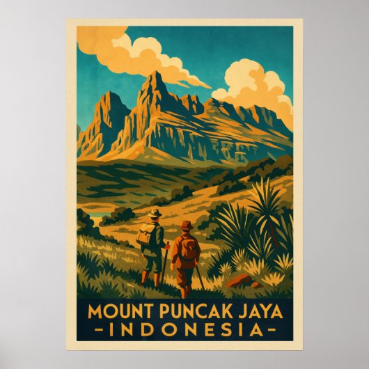 Mount Puncak Jaya Indonesië V01 Poster (Voorkant)
