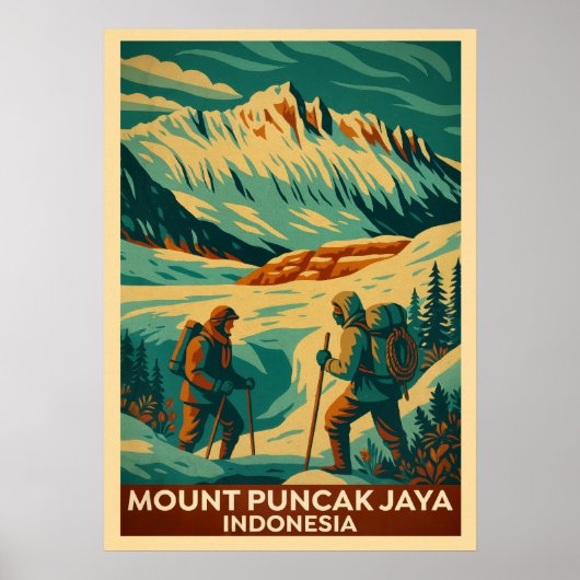 Mount Puncak Jaya Indonesië V02 Poster (Voorkant)