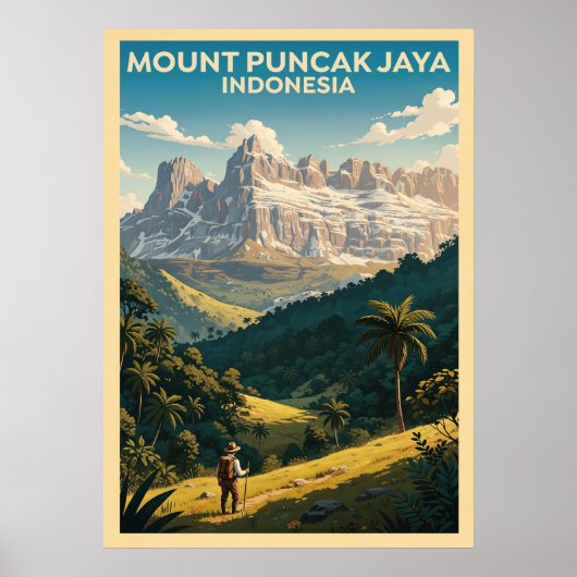 Mount Puncak Jaya Indonesië V03 Poster (Voorkant)