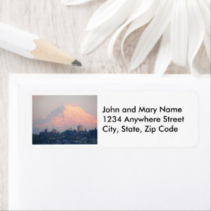 Mount Rainier Alpenglow Retouradres Etiket