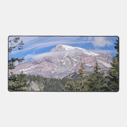 Mount Rainier and Clouds Landscape Bureaumat (Voorkant)