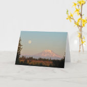 Mount Rainier and the Full Moon - Frameable Art Kaart (Gele Bloem)
