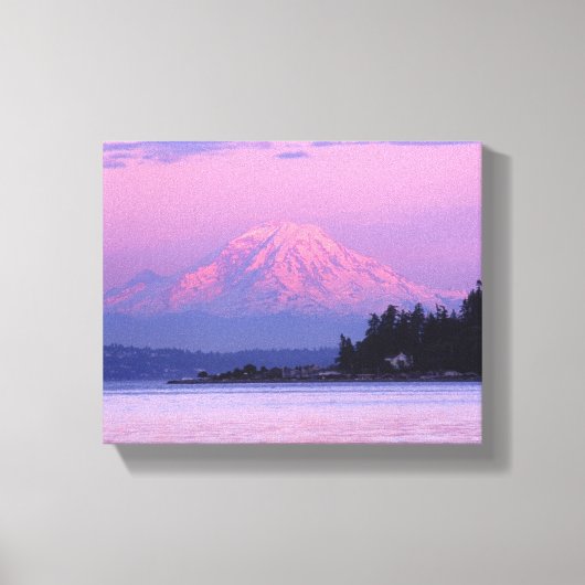 Mount Rainier bij zonsondergang Canvas Afdruk (Voorkant)