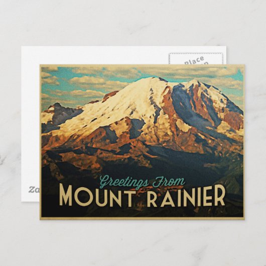 Mount Rainier Briefkaart (Voorkant / Achterkant)