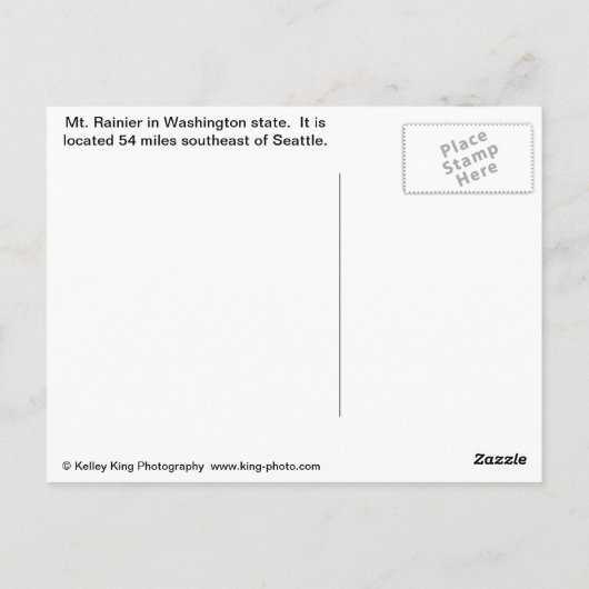 Mount Rainier Briefkaart (Achterkant)
