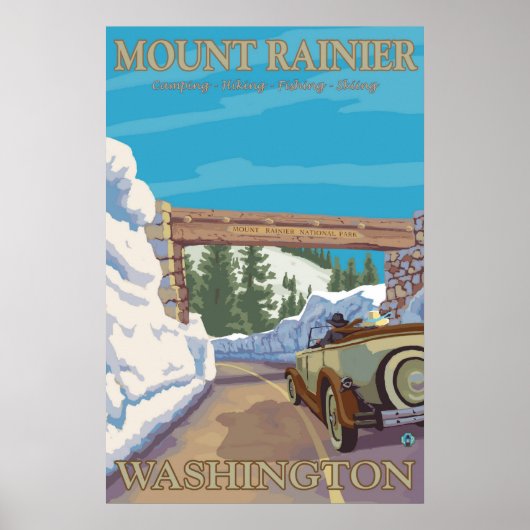 Mount Rainier - Chinook Pass Entrance Poster (Voorkant)