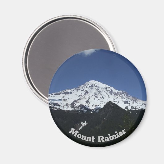 Mount Rainier Circle Photo Magnet (Voorkant / Achterkant)