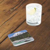 Mount Rainier en Frozen Lake Landscape Bier Onderzetter