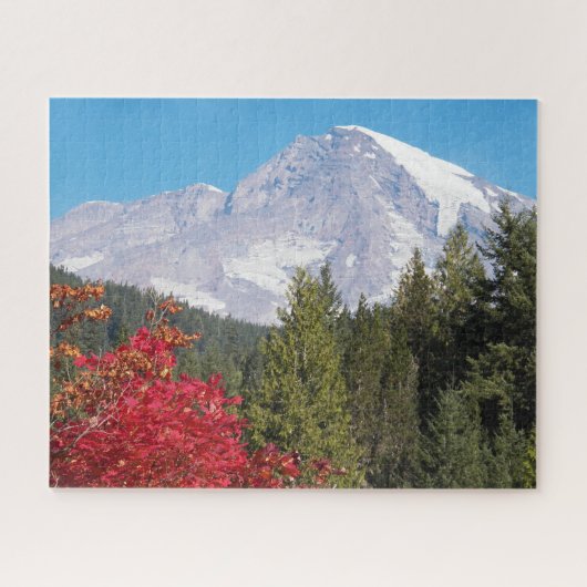 Mount Rainier en herfstkleuren Legpuzzel (Horizontaal)