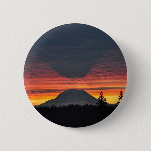 Mount Rainier en het is Shadow Ronde Button 5,7 Cm (Voorkant)