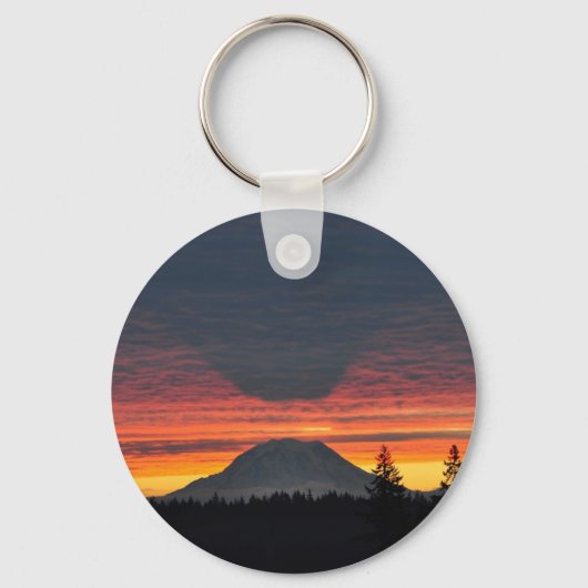 Mount Rainier en het is Shadow Sleutelhanger (Voorkant)