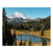 Mount Rainier en Tipsoo Lake Landscape Perfect Poster (Voorkant)
