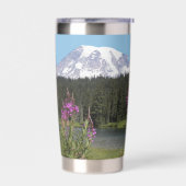 Mount Rainier en Wildflower Landschap Geïsoleerde Drinkbeker (Links)