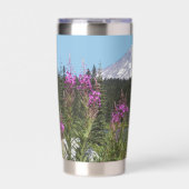 Mount Rainier en Wildflower Landschap Geïsoleerde Drinkbeker (Voorkant)